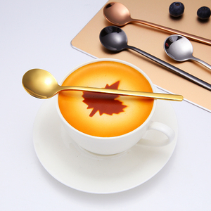 สร้างสรรค์สไตล์เกาหลียาวสแตนเลสชาไอศกรีมช้อนกาแฟพร้อมกระจกโปแลนด์สําหรับงานปาร์ตี้ช้อนน้ําผึ้งชุบ - Product Image 6