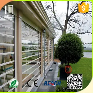 cheap commercial automatic/manual aluminum frame glass/crystal roller shutter /grill/folding/window