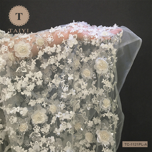 Vải Ren Tuyn Thanh Lịch Vải Ren <span class=keywords><strong>Sequin</strong></span> Châu Phi Với Vải Thêu Hạt Cho Trang Phục - Product Image 3