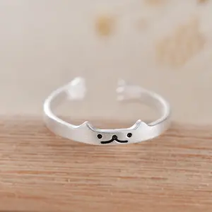<span class=keywords><strong>Anello</strong></span> Regolabile a Forma di <span class=keywords><strong>Gatto</strong></span> in <span class=keywords><strong>Argento</strong></span> Sterling <span class=keywords><strong>925</strong></span>, <span class=keywords><strong>Anello</strong></span> a Tema Animale - Product Image 3