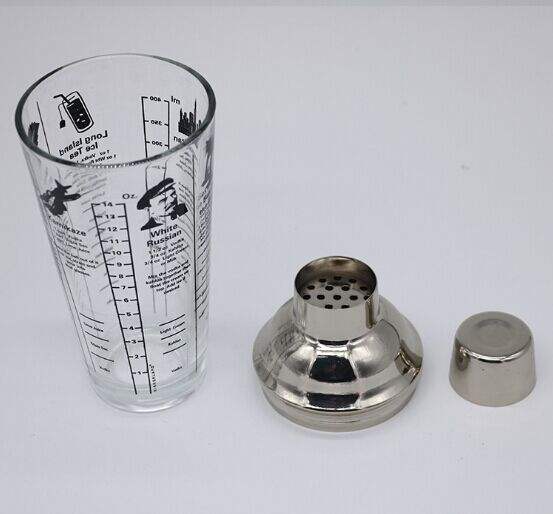 Kitchen 450ml/16oz Stainless Steel Glass Bartender Cocktail Drinking Martini Shaker