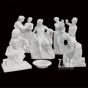 Escultura Abstracta Personalizada de Mármol <span class=keywords><strong>Griego</strong></span> Blanco de Tamaño Real de <span class=keywords><strong>Hombre</strong></span> y Mujer Desnudos - Product Image 2
