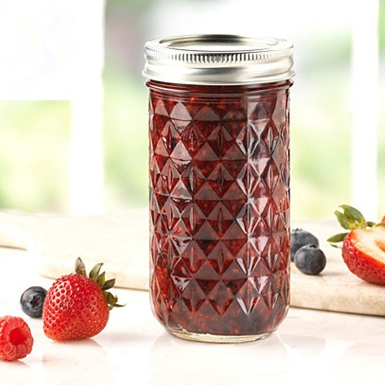 Wholesale glass mason jar with metal lid for glass food jar