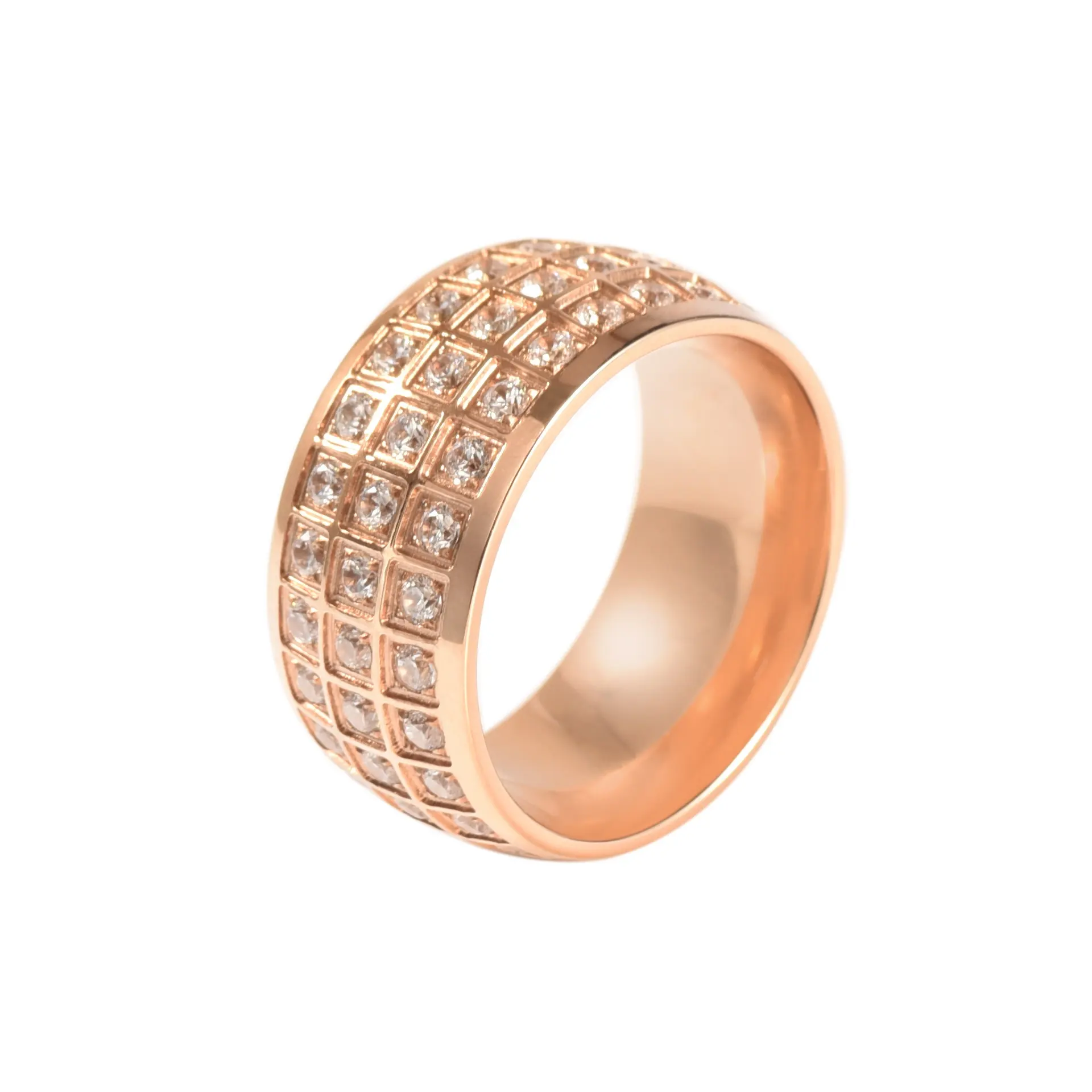 Wollet – bagues de mariage en Zircon personnalisées, bijoux en acier inoxydable plaqué or 316l pour femmes, vente en gros