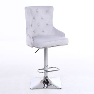 Barato al por mayor de diseño moderno de tela de terciopelo alto bar taburete silla alta - Product Image 1