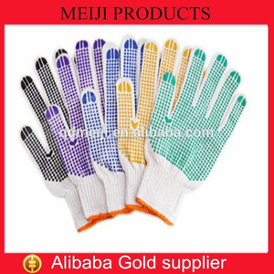 2015 cheap white dot cotton polka dot Cotton dot gloves work gloves cotton glove - Product Image 1