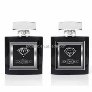 100ml custom design diamond perfume bottle with silver and golden cap