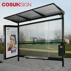 Costom street-muebles iluminados, diseño de parada de autobús