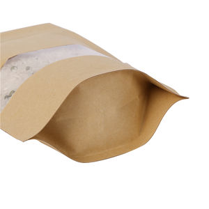 Personalizado Kraft Paper Stand Bag <span class=keywords><strong>Food</strong></span>-Impresso 250g 1kg 2kg Zip Janela Bolsas para Porcas Reutilizáveis para Pet <span class=keywords><strong>Food</strong></span> - Product Image 5