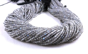 Collier de perles de pierre de feu bleue de haute qualité, 12.5 pouces de Long, Rondelle de Labradorite naturelle à facettes - Product Image 3