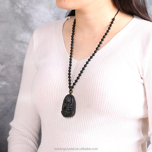 Fortuna diosa natural obsidiana talla para la venta - Product Image 5