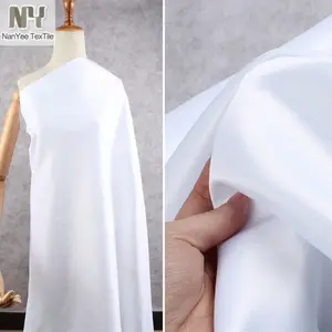 Текстиль Nanyee, мягкая гладкая элегантная белая атласная ткань из полиэстера для свадьбы