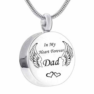 In My Heart Forever Papá y mamá Cremación Joyería Urna Collar Memorial Ash Holder Collar - Product Image 1