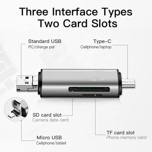 Lecteur de cartes multifonctionnel intelligent <span class=keywords><strong>USB</strong></span> 3.0 à haute vitesse avec deux emplacements pour cartes OTG TYPE-C, <span class=keywords><strong>Micro</strong></span> <span class=keywords><strong>USB</strong></span>, TF, <span class=keywords><strong>SD</strong></span> - Product Image 3