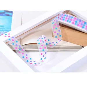 Tùy chỉnh polyester polka dots in voan organza ribbon để đóng gói món quà