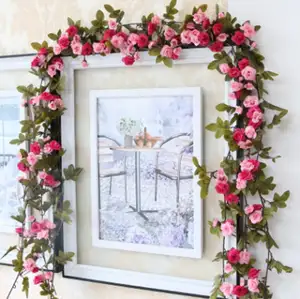 Nicro批发束婚礼背景花卉壁挂背景新娘淋浴家居装饰人造花花环