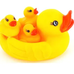 Jouet de bain en caoutchouc mignon, canard en caoutchouc jaune, pour cadeau de vacances,