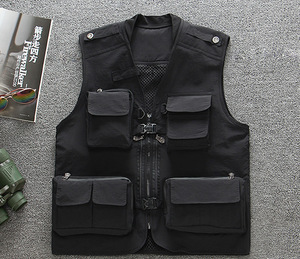 Rompi Bersaku Pria, Rompi untuk Mendaki, Memancing, Berkemah, Hiking, Resin, Fotografi - Product Image 3