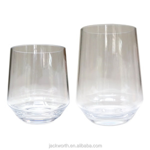 Modern Heavy Base Acrylic Plastic <b>Stemless</b> <b>Wine</b> <b>Glass</b> Durable and Shatter-Resistant Tritan/MS/AS - Product Image 2