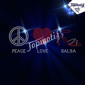 top <span class=keywords><strong>venta</strong></span> de amantes de la paz de salsa del alto talón bling cristal de diseño de transferencia de baile - Product Image 1
