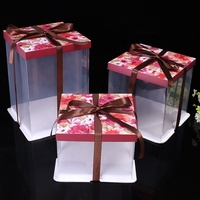 2023 prix de gros 6 pouces rond or Base carton emballage cadeau boîte à gâteau avec fenêtre