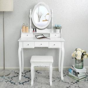 Cajón de madera maciza blanca de bajo precio, armario de maquillaje, tocador, Toaletka, maquillaje de artista, escritorio de maquillaje con espejo - Product Image 2