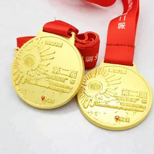 Custom 금 Marathon Medal 피니셔 스포츠 Medal 기념품 상 메달 와 Ribbon