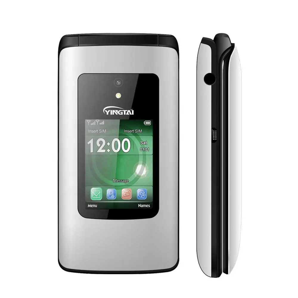 Android system 4G flip feature phone active dual sim mobile phone with dual screen