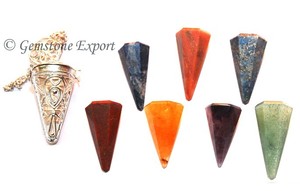 Péndulo Ovalado de Ágata Negra con Cadena, Pulido, Ecológico, Portátil, Gema Tallada, Grabada, Arte y Coleccionable - Product Image 3