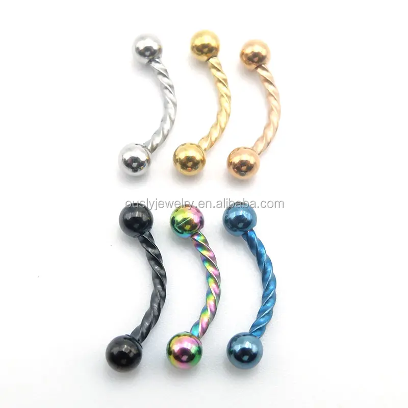 316L Thép Không Gỉ Body Jewelry Lông Mày Nhẫn Body Piercing Cong Barbell Trang Sức Để Bán