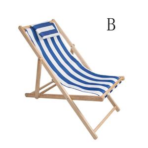 Chaise longue en bois à rayures colorées, accessoire pour salon et plage, 1/12 - Product Image 4