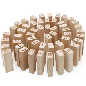 Juego de bloques de madera Montessori, 51 piezas, juguete de bloques apilables a la venta