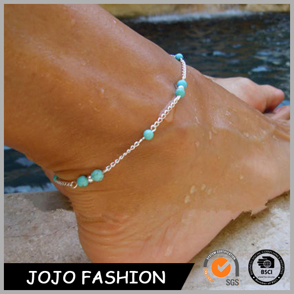 Ювелирные изделия для девочки бирюзовый бисер Чешский Ножной Браслет Лодыжке Браслет
