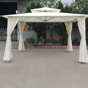 Facile set-up baldacchino impermeabile di alluminio gazebo con Solare del LED con i lati con anti zanzara netto