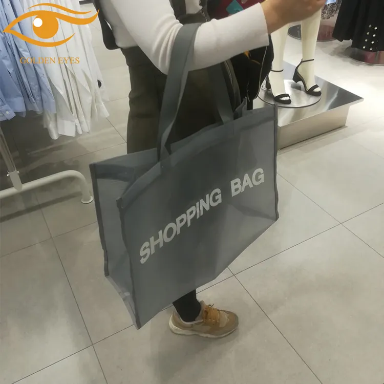Eco reusable gym nylon mesh shopping bag grocery bag luxury nylon shopping bag