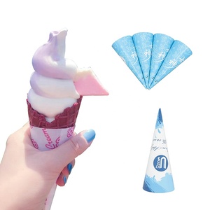 Dùng Một Lần Tùy Chỉnh In Cuộn <span class=keywords><strong>Ice</strong></span> <span class=keywords><strong>Cream</strong></span> Gelato Cup Giấy Cone Sleeve - Product Image 2