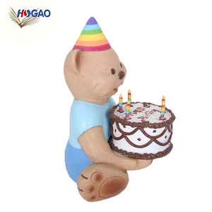 Mignon ours avec ornements de gâteau d'anniversaire enfants pas <span class=keywords><strong>cher</strong></span> figurines mini jardin statues forhome jardin - Product Image 5