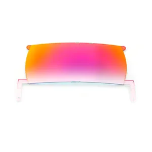 Base Curve 2/4/6/8 Lunettes de soleil vintage sans monture pour femme, verres dorés et roses