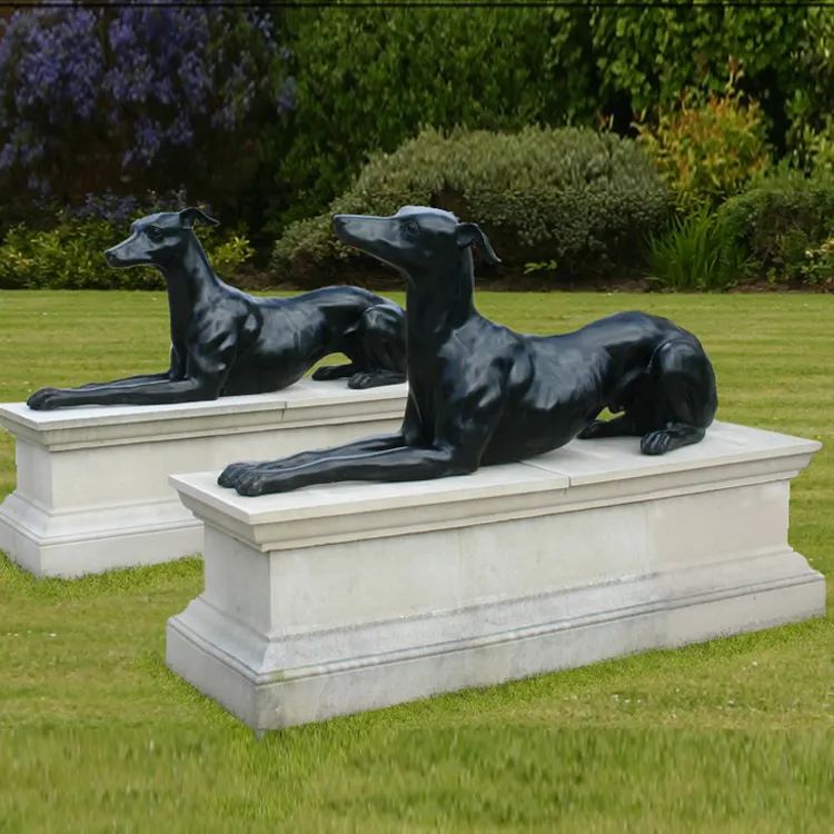 Escultura de mármol para perro, piedra tallada a mano, animal