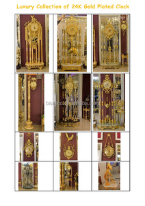 Reloj de lujo de estilo italiano, cronógrafo antiguo chapado en oro de 24K, para suelo de <span class=keywords><strong>abuelo</strong></span>, péndulo decorado - Product Image 4