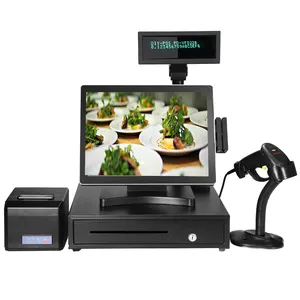 All In 1 Pos PC Promotion Cashier Register Electronic Point Of Sale Terminal Screen Touch Monitor Epos System