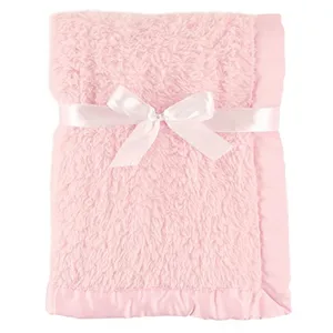 Jinlivraison gratuite F5026, couverture pour bébé en Polyester Super doux, garniture en Satin tricotée