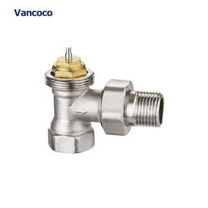 Vancoco YK103-J nickel plated angled brass manual heat radiator valve thermostat valve for radiator