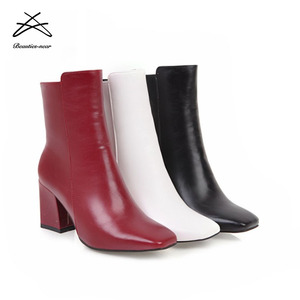 2018 scarpe stivaletti in <span class=keywords><strong>pelle</strong></span> PU tacco alto di ultimo design donna vendita calda - Product Image 1