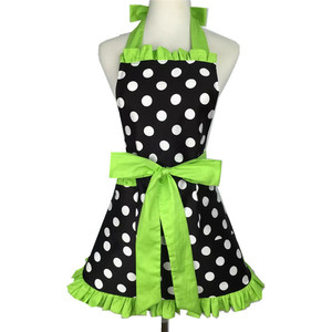 Bella Retro Rosso Grembiuli <span class=keywords><strong>Da</strong></span> <span class=keywords><strong>Cucina</strong></span> Donna Della Ragazza del Cotone del Puntino di Polka di Cottura Salon Grembiule Grembiule Dell'annata del Vestito - Product Image 2