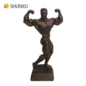 Escultura de resina bodybuilding estatuilla trofeo fabricante para Federación