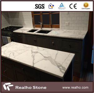 ราคาเคาน์เตอร์ครัวหินอ่อนเทียมลายคาลาคัตต้าสีขาว - Product Image 2