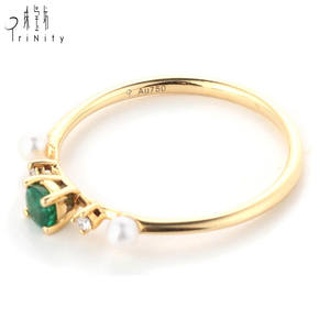 Bague rétro en or 18K avec diamant naturel de haute qualité, Design Simple pour femme - Product Image 3