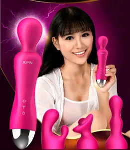 Niña china coño sexo 12 modo impermeable AV vibrador con 3 Head Cover accesorio