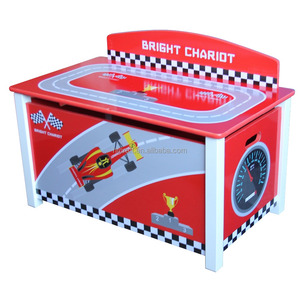 OEM/ODM voiture de course personnalisée en bois MDF meubles jouet organisateur avec bacs de rangement en plastique pour enfants voiture dessin animé meubles design - Product Image 2